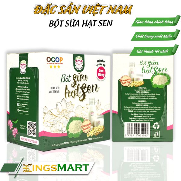 Bột Sữa Hạt Sen Cao Cấp – Thương hiệu Ba Tre – Đặc sản Đồng Tháp – Hộp 200g - Ảnh 2