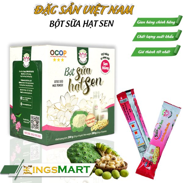 Bột Sữa Hạt Sen Cao Cấp – Thương hiệu Ba Tre – Đặc sản Đồng Tháp – Hộp 200g - Ảnh 3