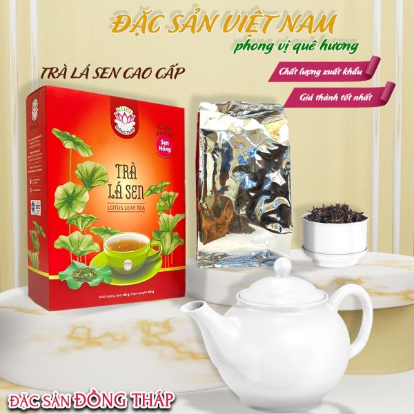 Trà Lá Sen Cao Cấp – Thương hiệu Ba Tre – Đặc sản Đồng Tháp – Hộp 60g - Ảnh 2