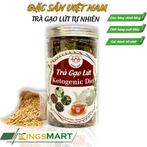 Trà Gạo Lứt KETOGENIC DIET - Thương hiệu SEN BA TRE - Đặc sản Đồng Tháp - Hũ 500g - Kingsmart