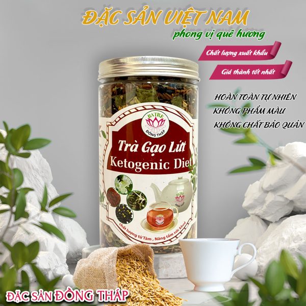 Trà Gạo Lứt KETOGENIC DIET - Thương hiệu SEN BA TRE - Đặc sản Đồng Tháp - Hũ 500g - Kingsmart - Ảnh 2