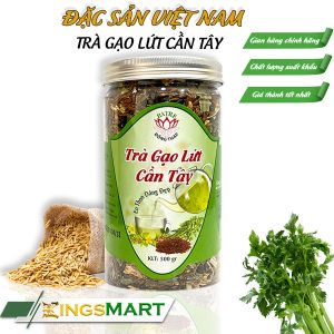 Trà Gạo Lứt Cần Tây - Thương hiệu SEN BA TRE - Đặc sản Đồng Tháp - Hũ 500g - Kingsmart