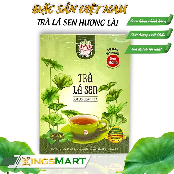 Trà Lá Sen Hoa Lài – Thương hiệu Ba Tre – Đặc sản Đồng Tháp – Hộp 50g
