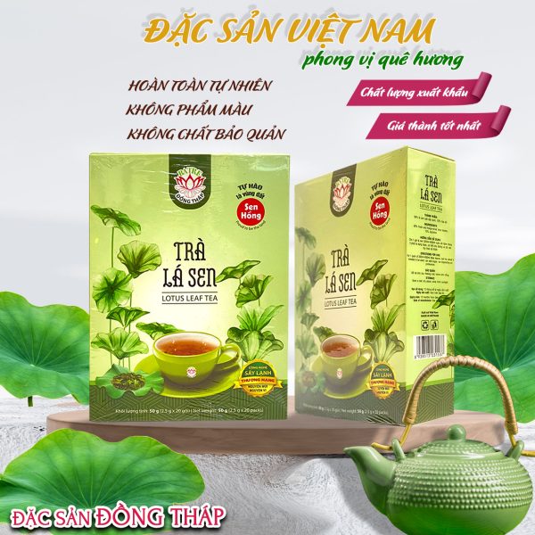 Trà Lá Sen Hoa Lài – Thương hiệu Ba Tre – Đặc sản Đồng Tháp – Hộp 50g - Ảnh 2