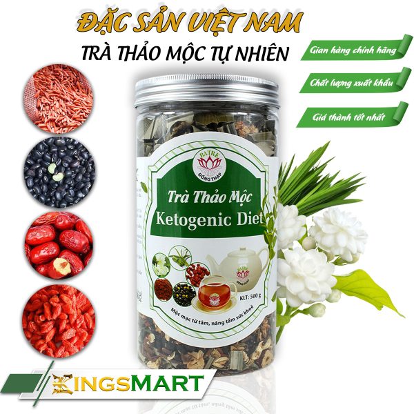 Trà Thảo Mộc KETOGENIC DIET - Thương hiệu SEN BA TRE - Đặc sản Đồng Tháp - Hũ 500g - Kingsmart