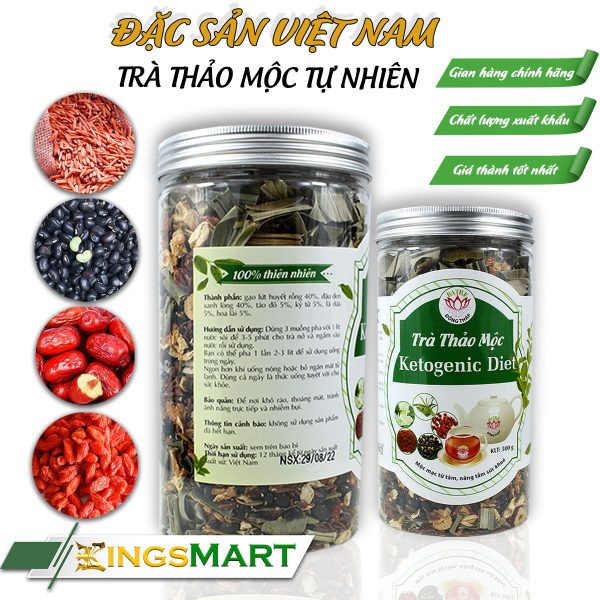 Trà Thảo Mộc KETOGENIC DIET - Thương hiệu SEN BA TRE - Đặc sản Đồng Tháp - Hũ 500g - Kingsmart - Ảnh 3