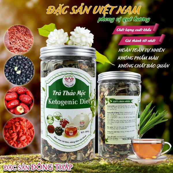 Trà Thảo Mộc KETOGENIC DIET - Thương hiệu SEN BA TRE - Đặc sản Đồng Tháp - Hũ 500g - Kingsmart - Ảnh 2