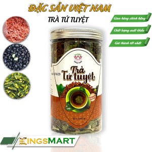 Trà Tứ Tuyệt Cao Cấp - Thương hiệu SEN BA TRE - Đặc sản Đồng Tháp - Hũ 500g - Kingsmart