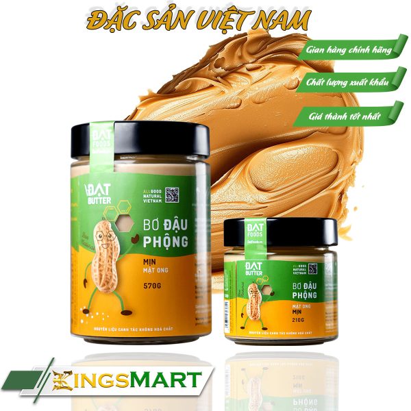 Bơ đậu phộng mật ong hạt - Thương hiệu ĐẠT FOODS - hũ 210g  - Đặc Sản Sài Gòn - Ảnh 2