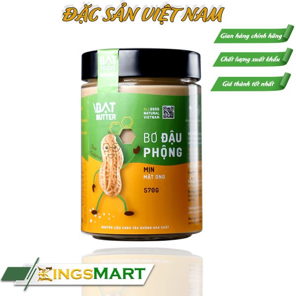 Bơ đậu phộng mật ong mịn - Thương hiệu ĐẠT FOODS - hũ 570g  - Đặc Sản Sài Gòn