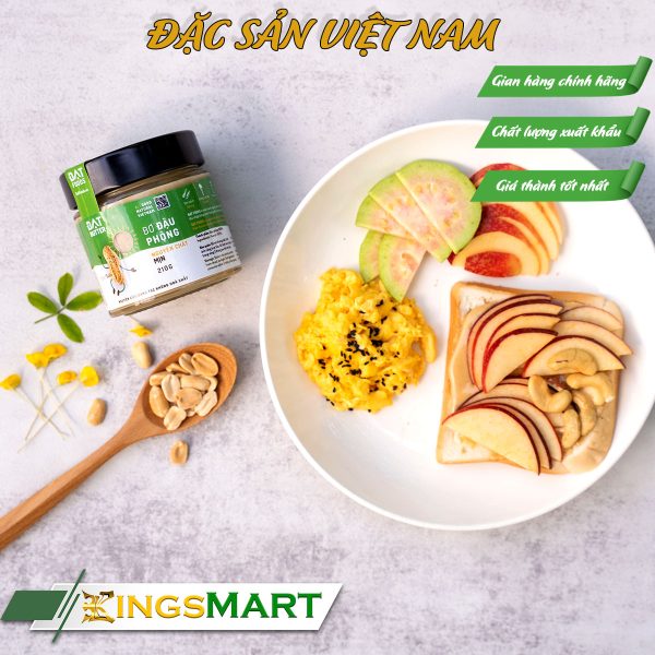Bơ đậu phộng nguyên chất mịn - Thương hiệu ĐẠT FOODS - hũ 210g  - Đặc Sản Sài Gòn - Ảnh 2
