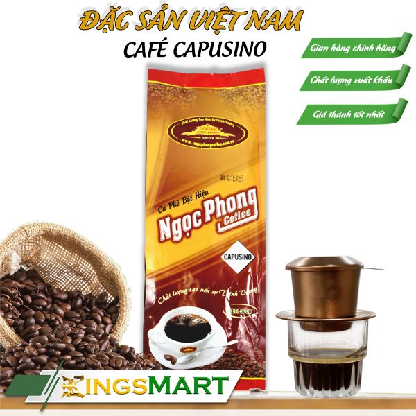 Cà phê bột cao cấp CAPUSINO - Thương hiệu Champa Coffee NGỌC PHONG - Đặc sản Tây Nguyên - Túi 500g
