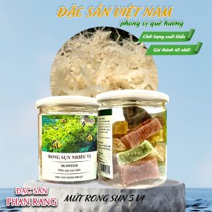Mứt rong sụn 5 vị - Thương hiệu CÔ 5 - Đặc sản Ninh Thuận - Hũ 200g