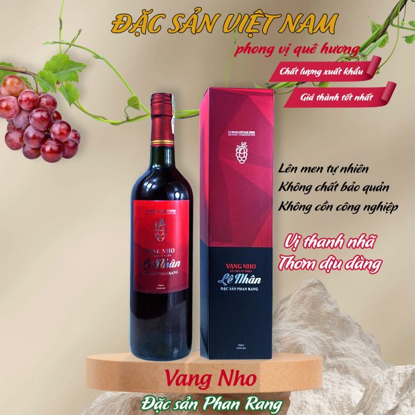 Vang Nho LÊ NHÂN - Chai 750ml (10,4% VOL) - Đặc sản Ninh Thuận - Ảnh 2