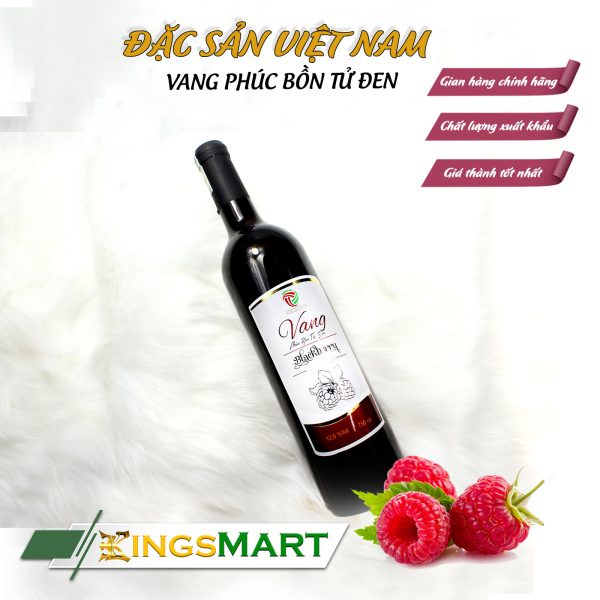 Vang Phúc Bồn Tử Đen - Thương hiệu Huỳnh Trung Quân - Đặc sản Bảo Lộc - Chai 750ml (10,4% VOL) - Ảnh 2