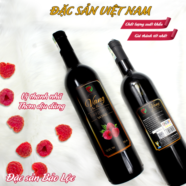 Vang Phúc Bồn Tử Đỏ - Thương hiệu Huỳnh Trung Quân - Đặc sản Bảo Lộc - Chai 750ml (10,4% VOL) - Ảnh 3