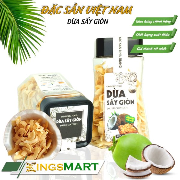 Dừa Tươi Sấy Giòn Hũ 150g - Topping Kem Tươi, Tráng Miệng - Thương hiệu KHÁNH TRANG - Đặc Sản Nha Trang - Ảnh 2