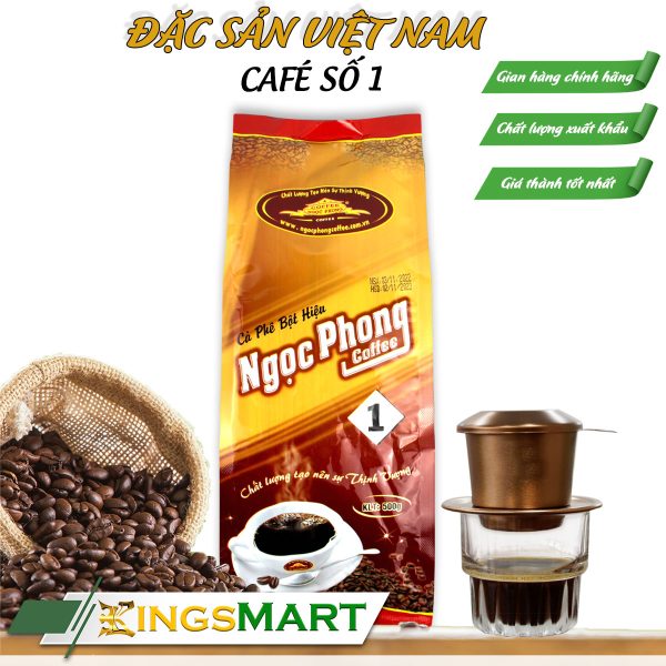 Cà phê bột cao cấp SỐ 1 - Thương hiệu Champa Coffee NGỌC PHONG - Đặc sản Tây Nguyên - Túi 500g