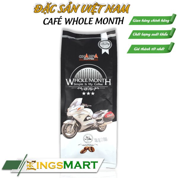 Cà phê rang xay cao cấp WHOLE MONTH - Thương hiệu Champa Coffee NGỌC PHONG - Đặc sản Tây Nguyên - Túi 500g - Ảnh 2