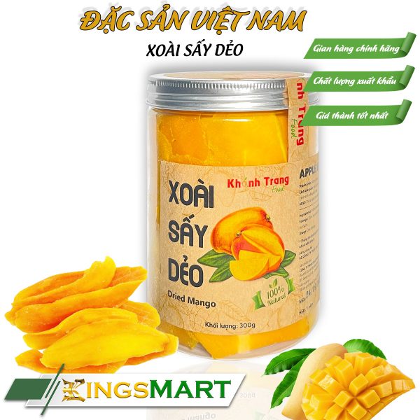 Xoài sấy dẻo tự nhiên - Thương hiệu Khánh Trang - Đặc sản Cam Ranh - Hũ 300g