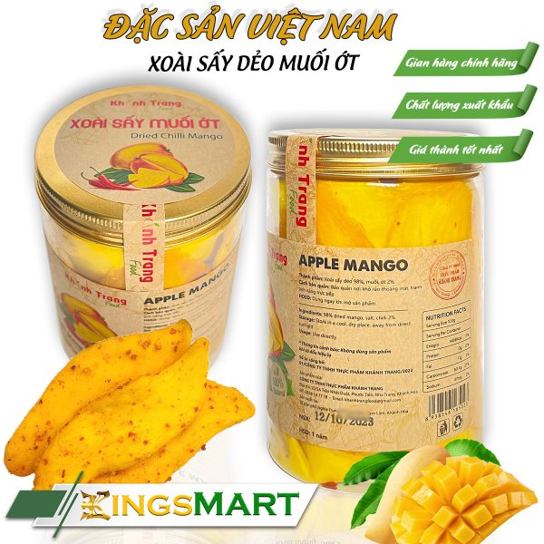 Xoài keo sấy dẻo muối ớt cay nhẹ - Thương hiệu Khánh Trang - Đặc sản Cam Ranh - Hũ 300g - Ảnh 2