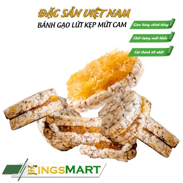 Bánh Gạo Lứt Kẹp Mứt Cam - Thương Hiệu TƯ BÔNG - Đặc Sản Đồng Tháp - Hũ 80gr - Ảnh 2