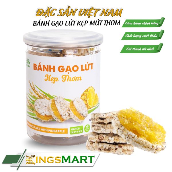 Bánh Gạo Lứt Kẹp Mứt Thơm - Thương Hiệu TƯ BÔNG - Đặc Sản Đồng Tháp - Hũ 80gr