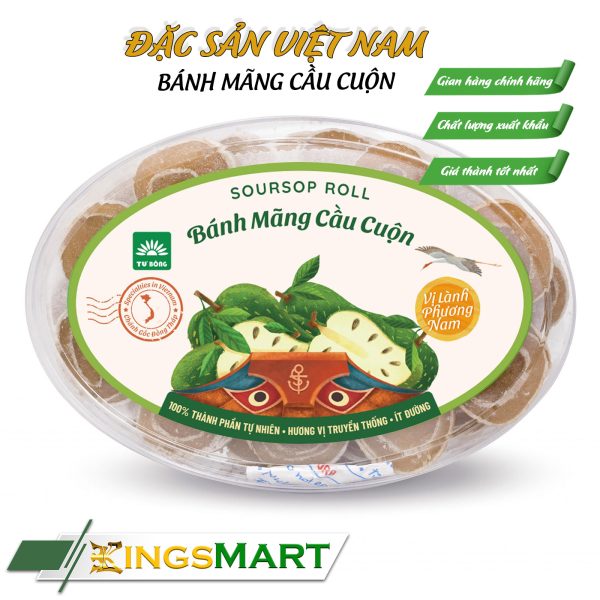 Bánh Mãng Cầu Cuộn - Thương  TƯ BÔNG - Đặc Sản Đồng Tháp - Hộp 200gr - Kingsmart