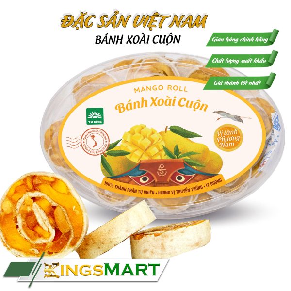 Bánh Xoài Cuộn - Thương Hiệu TƯ BÔNG - Đặc Sản Đồng Tháp - Hộp 200gr - Kingsmart