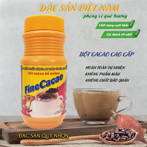 Bột cacao Fine - Thương hiệu TIẾN PHÁT - Đặc sản Quy Nhơn - Hũ 400g - Ảnh 2