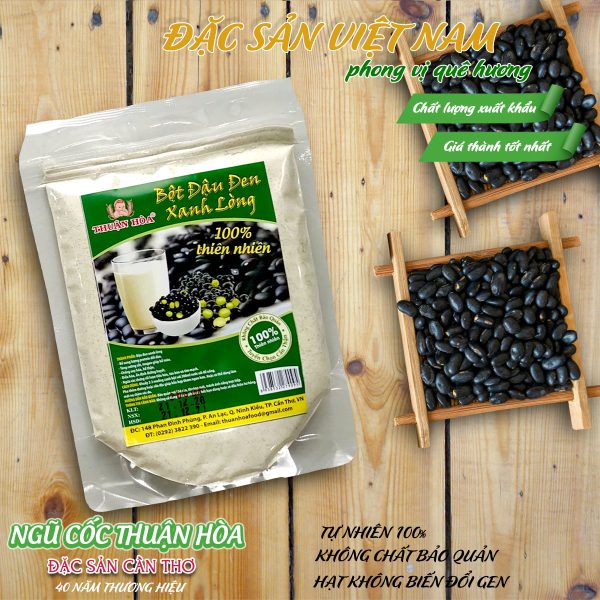 Bột Đậu Đen Xanh Lòng - Thương hiệu THUẬN HÒA - Đặc sản Cần Thơ - Túi 200g - Ảnh 2