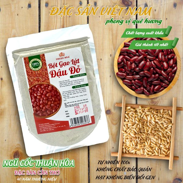 Bột Gạo Lứt Đậu Đỏ - Thương hiệu THUẬN HÒA - Đặc sản Cần Thơ - Túi 200g - Ảnh 2