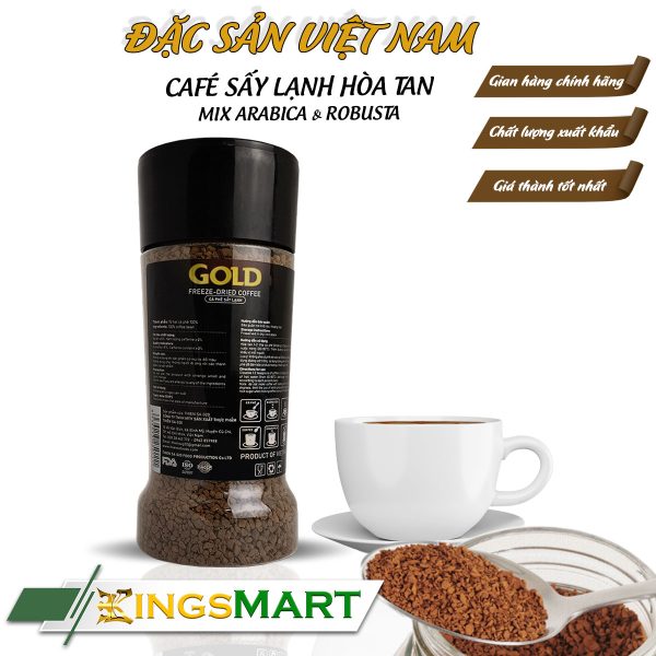 Cà Phê Sấy Lạnh GOLD MIX Arabica & Robusta - Thương Hiệu G20 COFFEE THIÊN SA - Hũ 120g - Kingsmart - Ảnh 2