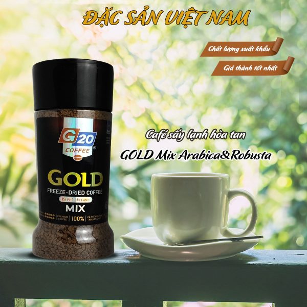 Cà Phê Sấy Lạnh GOLD MIX Arabica & Robusta - Thương Hiệu G20 COFFEE THIÊN SA - Hũ 120g - Kingsmart - Ảnh 3