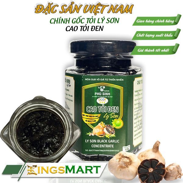 Cao Tỏi Đen - Thương hiệu Phú Sinh - Đặc sản Lý Sơn - Hũ 125g