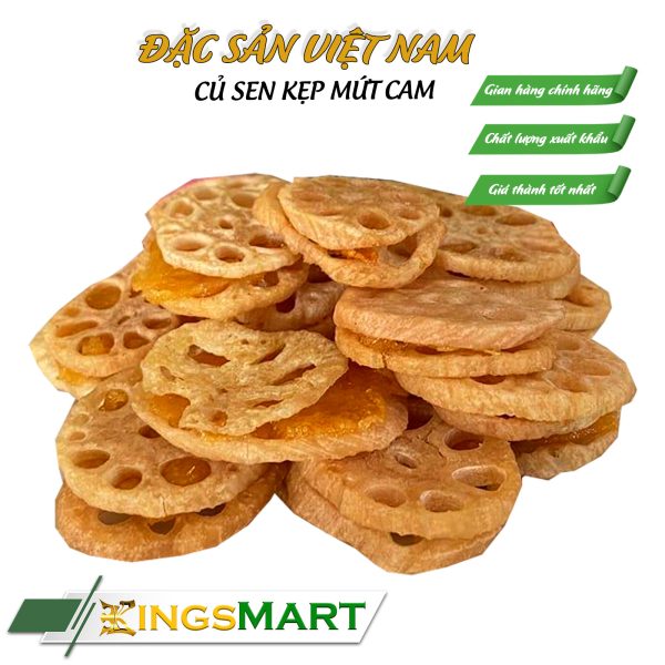 Củ sen kẹp mứt cam - Thương Hiêu TƯ BÔNG - Đặc Sản Đồng Tháp - Hũ 140gr - Ảnh 2