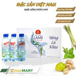 Thùng 24 Chai Nước Uống Detox LAMI Chưng Cất Từ Bạc Hà, Chanh Chúc, Gừng, Sả - Thương hiệu THIÊN ÂN - 330ml/chai