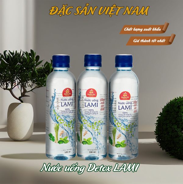 Lốc 6 Chai Nước Uống Detox LAMI Chưng Cất Từ Bạc Hà, Chanh Chúc, Gừng, Sả - Thương hiệu THIÊN ÂN - 330ml/chai - Ảnh 3