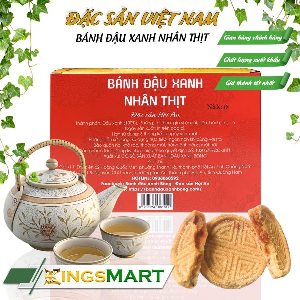 Bánh Đậu Xanh Thịt - Thương hiệu Bông - Đặc Sản Hội An - Hợp 125g - Ảnh 2