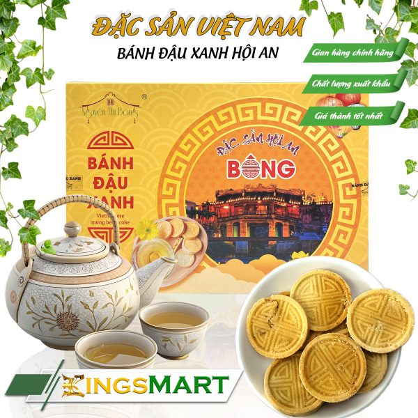 Bánh Đậu Xanh Chay - Thương hiệu Bông - Đặc Sản Hội An - Hộp 250g