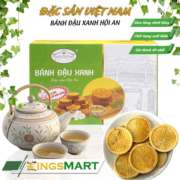 Bánh Đậu Xanh Chay - Thương hiệu Bông - Đặc Sản Hội An - Hộp 125g