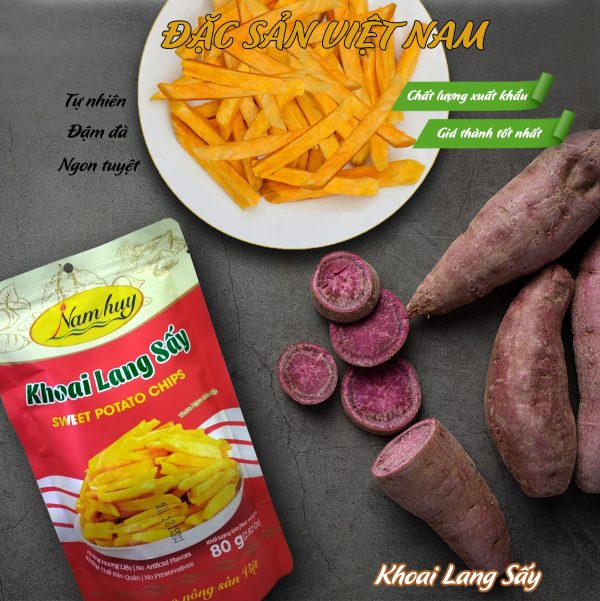 Khoai Lang Vàng Sấy - Thương hiệu Nam Huy - Đặc sản Đồng Tháp - Túi 80g - Ảnh 2