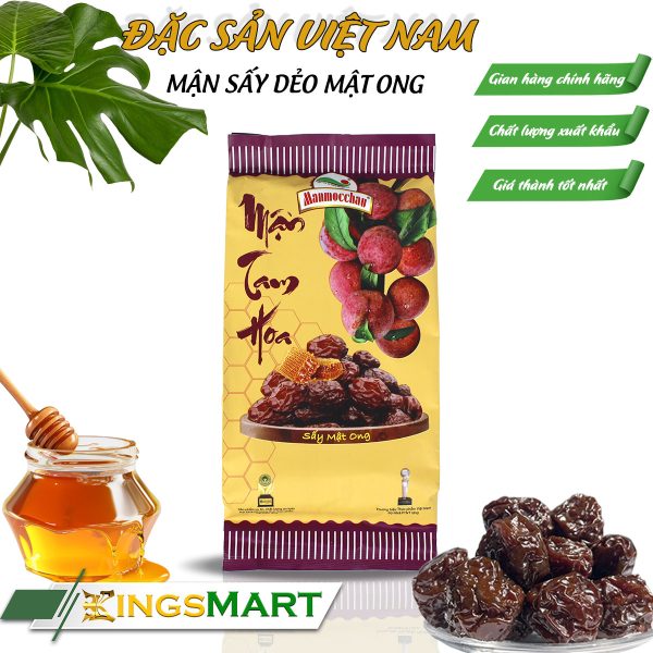 Mận sấy dẻo nguyên hạt vị mật ong - Thương hiệu MẬN MỘC CHÂU - Đặc sản Sơn La - Túi 200g