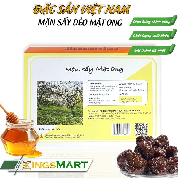 Mận sấy dẻo tách hạt vị mật ong - Thương hiệu MẬN MỘC CHÂU - Đặc sản Sơn La - Hộp 250g - Ảnh 2