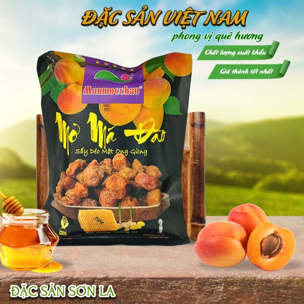 Mơ má đào sấy dẻo mật ong gừng - Thương hiệu MẬN MỘC CHÂU - Đặc sản Sơn La - Túi 180g - Ảnh 3