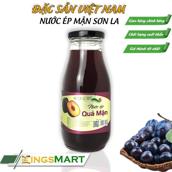 Nước ép từ mận Sơn La - Thương hiệu MẬN MỘC CHÂU - Đặc sản Sơn La - Chai 300ml