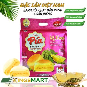 Bánh Pía Đậu Xanh Sầu Riêng Chay Đặc Biệt - Thương hiệu THIÊN SA - Túi 300g/4 bánh