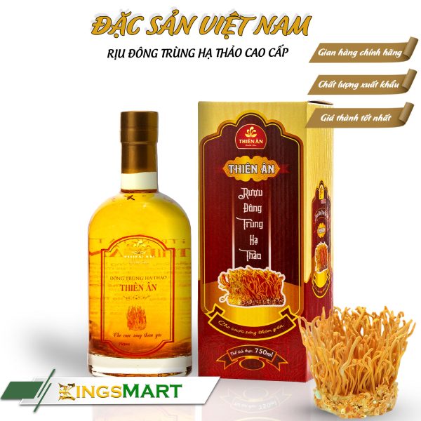 Rượu Nếp Đông Trùng Hạ Thảo 750ml - Thương hiệu THIÊN ÂN - Đặc Sản Tiền Giang