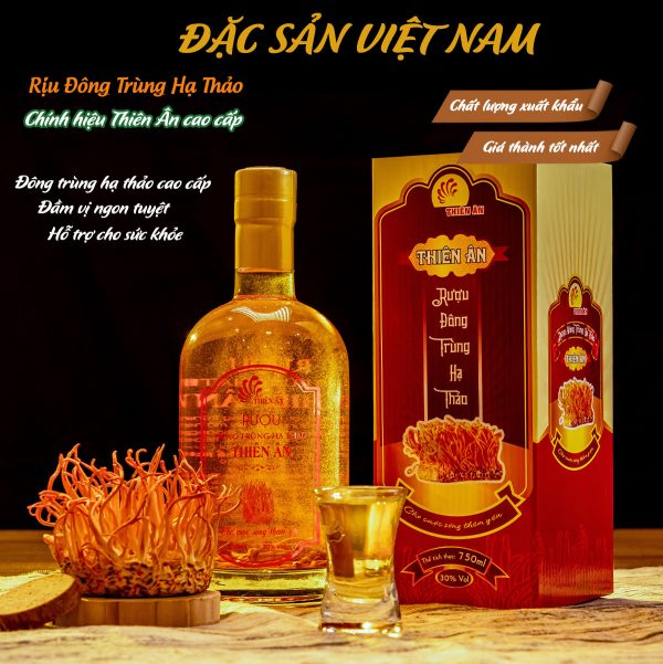 Rượu Nếp Đông Trùng Hạ Thảo 750ml - Thương hiệu THIÊN ÂN - Đặc Sản Tiền Giang - Ảnh 3