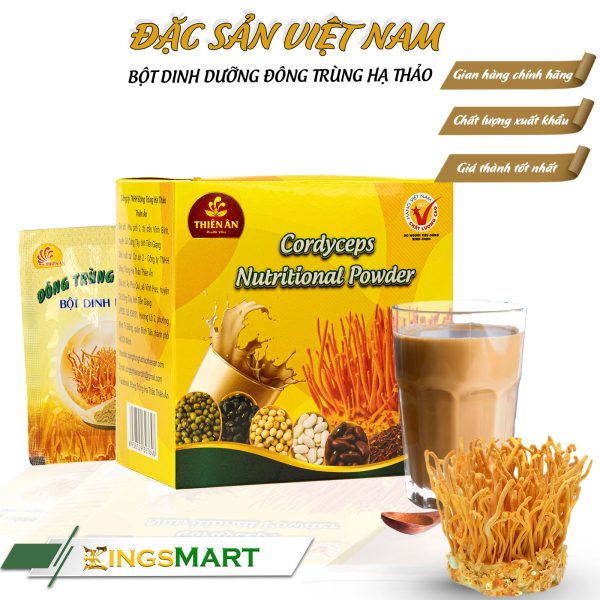 Bột Dinh Dưỡng Từ Đông Trùng Hạ Thảo Hộp 12 Gói  - Thương hiệu THIÊN ÂN - Đặc sản Tiền Giang - 300gr